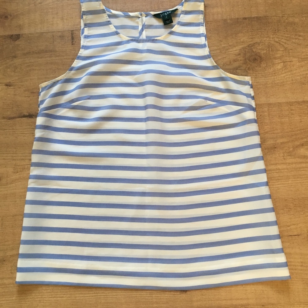 J. CREW Blue and White Striped Tank Top Blouse